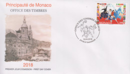 Enveloppe  FDC   1er  Jour     MONACO     COUPE  DU  MONDE  De  FOOTBALL   RUSSIE   2018 - 2018 – Russland