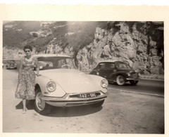 Photo 1958 5.5x8cm Sans Marge Automobile DS CITROEN Femme - Cars