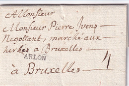 LUXEMBOURG - LETTRE - 1764 - TRES BEAU CACHET - ARLON - - ...-1852 Prefilatelia