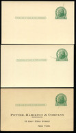 UX27 UPSS S37E 3 Postal Cards PLATE FLAWS INDICIA Mint/unused 1925-52 - 1921-40