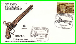SOBRE XV EXPO FILATELICA Y NUMISMATICA  ( RIPOL ) CON MATASELLO RIPOL AÑO 1986 - Sonstige & Ohne Zuordnung