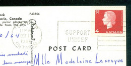 Flamme / Slogan Cancel "Support Unicef"; Timbre Scott # 404 Stamp; Toronto Central Island Park (9957) - Covers & Documents