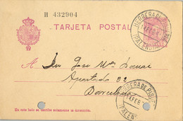 1931 , PALENCIA  , E.P. 57 CIRCULADO , HERRERA DE PISUERGA - BARCELONA - 1850-1931