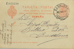 1919 , BARCELONA  , E.P. 53 CIRCULADO , BADALONA - 1850-1931