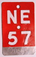 Velonummer Neuenburg NE 57 - Plaques D'immatriculation