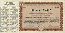 - Certificat De Valeurs Canadiennes - Ficheron Limited - Titre De 1934 - Industrie