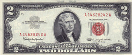 USA 2 $ DOLLARS 1963 RED SEAL NOTE UNC "free Shipping Via Registered Air Mail" - Billetes De Estados Unidos (1928-1953)