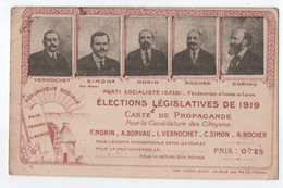INDRE ET LOIRE : CARTE DE PROPAGANDE - ELECTIONS LEGISLATIVES DE 1919 - PARTI SOCIALISTE ( S.F.I.O. ) - Z 2 SCANS Z- - Andere Gemeenten