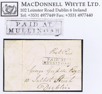 Ireland Westmeath 1835 Letter To Dublin Prepaid "6" With Framed PAID AT/MULLINGAR In Black, MULLINGAR JA 15 1835 Cds - Préphilatélie