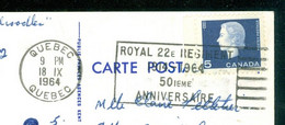 Flamme / Slogan Cancel "Royal 22ième Régiment" 50 Ans / Years; Timbre Scott # 405 Stamp; St-Fulgence QC (9958) - Brieven En Documenten