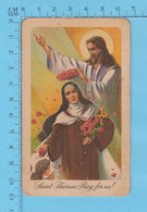 Couronnement De Sainte Thérese Par Jésus + Miraculous Invocation To St.Thérese , Images Religieuses,Holy Cards, Santini - Santini