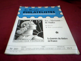 LE MONDE DES PHILATELISTES  N° 351  MARS 1982  LA MARIANNE DE MULLER - French