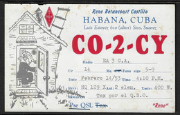 CUBA 1953 RADIO AMATEURS. AMATEUR RADIO COMMUNICATION . GOMIGRAPHER BY JOSÉ MARTÍ RARE (**) - Storia Postale