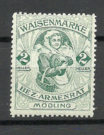 Austria Österreich Ca 1912 Weisenmarke Armenrat Mödling Spendemarke Charite MNH - Otros