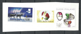 FINLAND FINNLAND, 3 Stamps On Cut Out, Unused - Ungebraucht