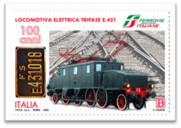 2022 -ITALIA - LOCOMOTIVA ELETTRICA TRIFASE E.431 - FRANCOBOLLO NUOVO SINGOLO - 2021-...:  Nuevos