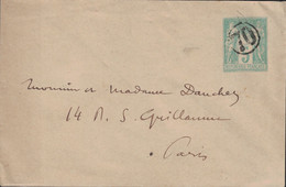 SAGE - JOUR DE L'AN - CHIFFRE 70 - SUR 5c VERT ENTIER POSTAL PETITE ENVELOPPE. - 1877-1920: Periodo Semi Moderno