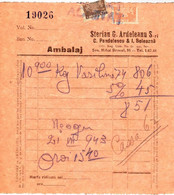 Romania, 1943, Vintage Bill / Receipt - Revenue / Fiscal Stamps / Cinderellas - Fiscale Zegels