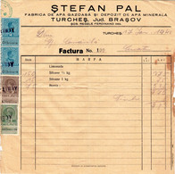 Romania, 1940, Vintage Invoice / Receipt, Brasov - Revenue / Fiscal Stamps / Cinderellas - Fiscaux