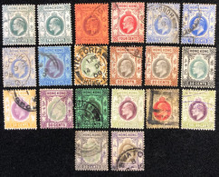 HONG KONG 1903\04\07\11KING EDWARD X 20 STAMPS, WITH SOME GOOD VALUES - Usati