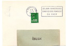 CHER - Dépt N° 18 = BOURGES GARE 1976 = FLAMME à DROITE =  SECAP 'SANCERGUES / Congres Des Pompiers Du Cher' - Mechanical Postmarks (Advertisement)