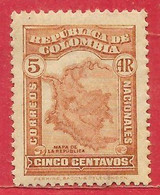 Colombie Lettre Chargée N°63 5c Jaune-brun 1918 * - Colombia