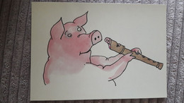 Tomi Ungerer 1983 Cartoon 172/01 Cochon Flute - Ungerer