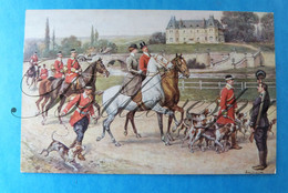 T.S.N. Serie 1213 Cheval  Fox Hunting Vossenjacht Victorian Style; Edit Theo Stroefer Nürnberg Litho - Chasse