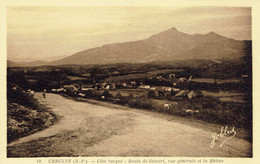 CPA  URRUGNE : Route De Soccori , Vue Générale Et La Rhûne - Urrugne