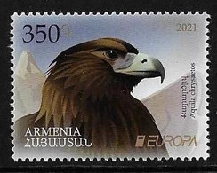ARMENIA /ARMÉNIE /ARMENIEN  -EUROPA 2021 - "ENDANGERED NATIONAL WILDLIFE"-  SERIE 1 V. - N - - 2021