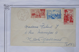 AX5 MAROC BELLE  LETTRE 1949 A MANTES  GASSICOURT +C HEXAGONAL   +AFFRANCH. PLAISANT - Storia Postale