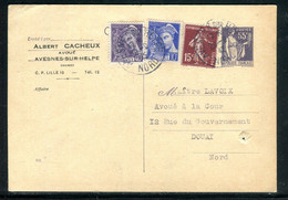 Entier Postal Paix+ Compléments De Avesnes Sur Helpe Pour Douai En 1942 -  F 248 - Cartes Postales Types Et TSC (avant 1995)