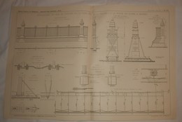 Plan Du Déplacement Du Mur De Clôture De La Gare Des Mille Wagons à La Porte Du Schyn à Anvers. 1912 - Obras Públicas