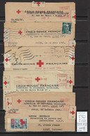 France - Correspondance Croix Rouge - Années 1945-1947 - 12 Piéces Avec EMA - Croce Rossa