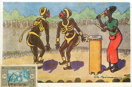 Négritude * CPA Illustrateur Ch. Boiriau * Nègre Noir Black * Tam Tam Danse Sénégal * éthnique Ethnic Ethno - Afrika