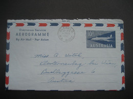 Australien 1961- Ganzsache Aerogramm Gelaufen Von Glenelg Nach Klosterneuburg - Enteros Postales