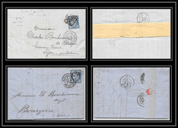 116668 Lot De 2 Lettres Cover Bouches Du Rhone (cachet Bes) N°60 C Cérès Marseille Pour Bourgoin - Lyon 1876 - 1849-1876: Classic Period