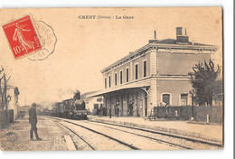 CPA 26 Crest La Gare Train - Crest