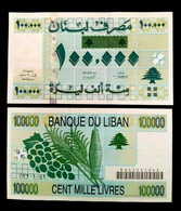 LEBANON RARE ( 1 ) 2001 ( 100,000 ) LIRAS UNC BANKNOTE P-83 - Libanon
