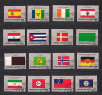 Nations Unies 1988 Yvertn° 521-536 (o) Oblitéré Cote 27,20 € Drapeaux Vlaggen Flags - Gebruikt
