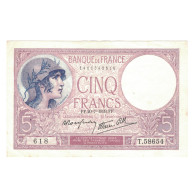 France, 5 Francs, Violet, 1939, T.58654, TTB+, Fayette:4.2, KM:83 - 5 F 1917-1940 ''Violet''