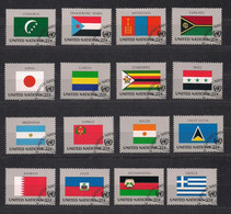 Nations Unies 1987 Yvertn° 492-507 (o) Oblitéré Cote 27,20 € Drapeaux Vlaggen Flags - Gebraucht