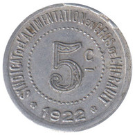 HERAULT - 03.05 - Monnaie De Nécessité - 5 Centimes 1922 - Monétaires / De Nécessité