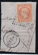 France N°16b - Orange Sur Paille - Oblitéré - TB - 1853-1860 Napoléon III