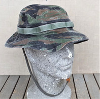 Berretto Jungle U.S. Army Mimetismo Tiger Stripe Ottimo Marcato Tg. Large - Casques & Coiffures