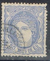 Sello 50 Milesimas Alegoria, Fechador VILLARREAL (Castellon), Num 107 º - Used Stamps