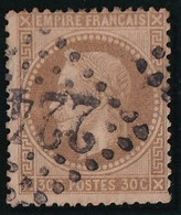 France N°30h - Fond Ligné - Oblitéré - TB - 1863-1870 Napoleon III With Laurels