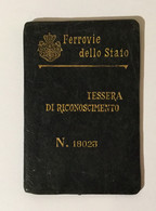 FERROVIE DELLO STATO - TESSERA DI RICONOSCIMENTO EMISSIONE ANNO 1924 - Historische Documenten