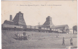 62 - NOEUX LES MINES - FOSSE N°1 DITE DE BRACQUEMONT SUR VOIE DU CHEMIN DE FER - WAGONS - Noeux Les Mines