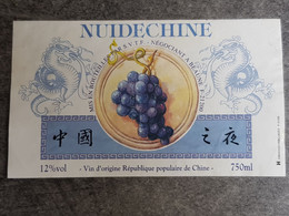 étiquette De Vin Coteaux - NUIDECHINE- VINDE REPUBLIQUE POPULAIRE DE CHINE - - Asiáticos